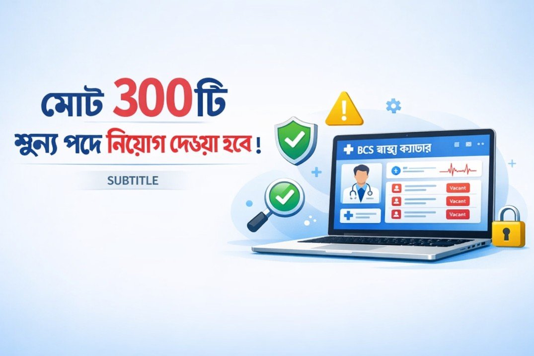 BCS (স্বাস্থ্য) ক্যাডারে ৩০০টি শূন্য পদে নিয়োগ সংক্রান্ত অফিসিয়াল তথ্যভিত্তিক ব্যানার