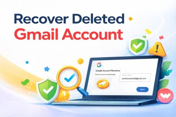 Recover deleted Gmail account using Google account recovery page