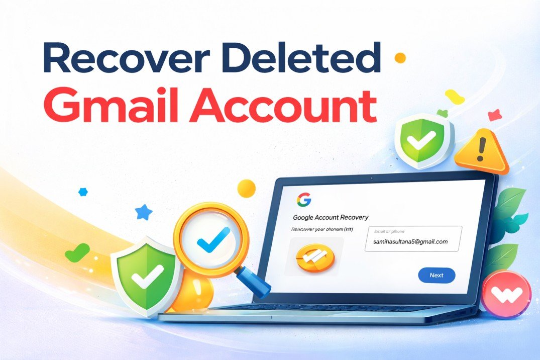 Recover deleted Gmail account using Google account recovery page